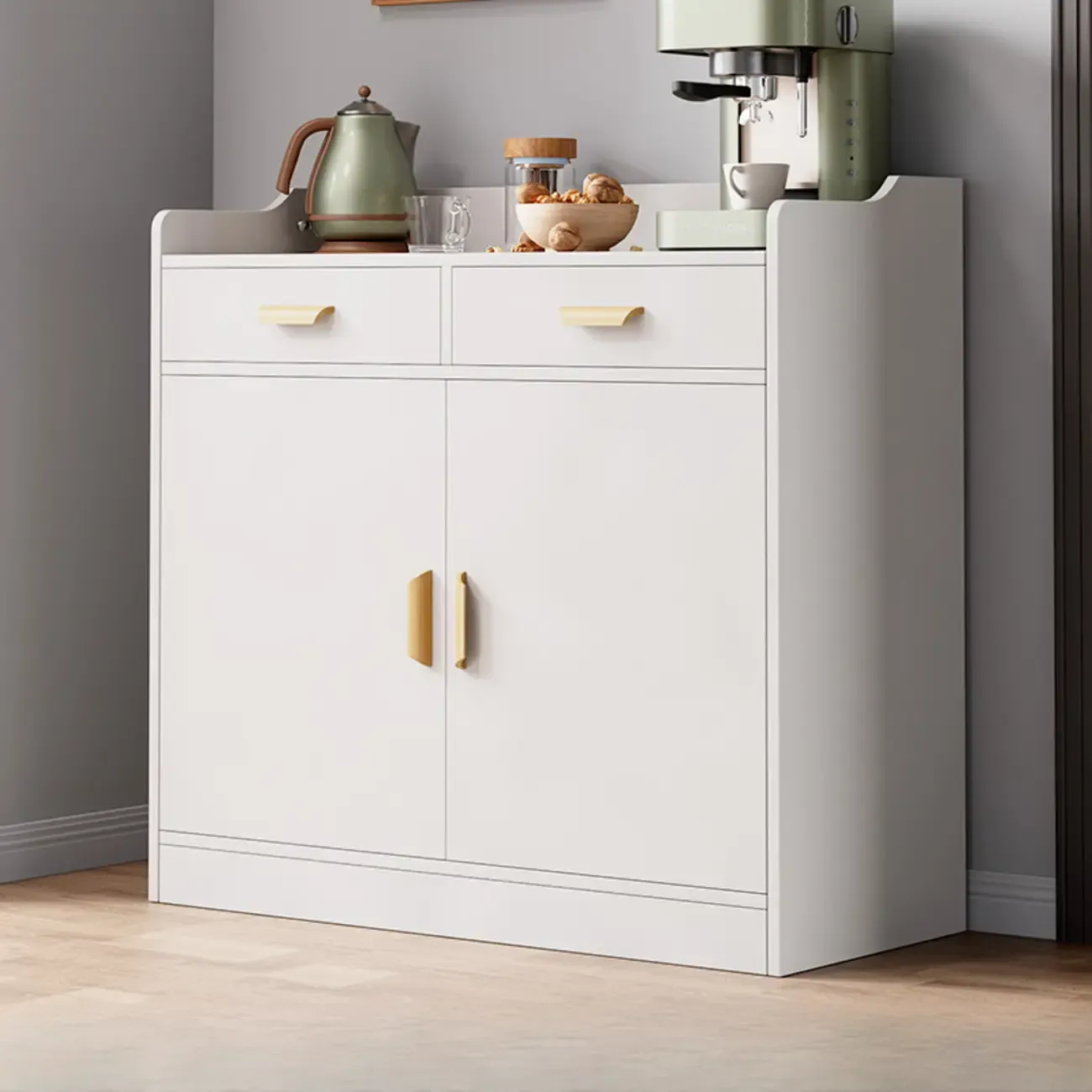 Elegant Wooden Freestanding Storage Cabinet with Drawers Image - 16