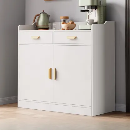 Elegant Wooden Freestanding Storage Cabinet with Drawers Image - 16