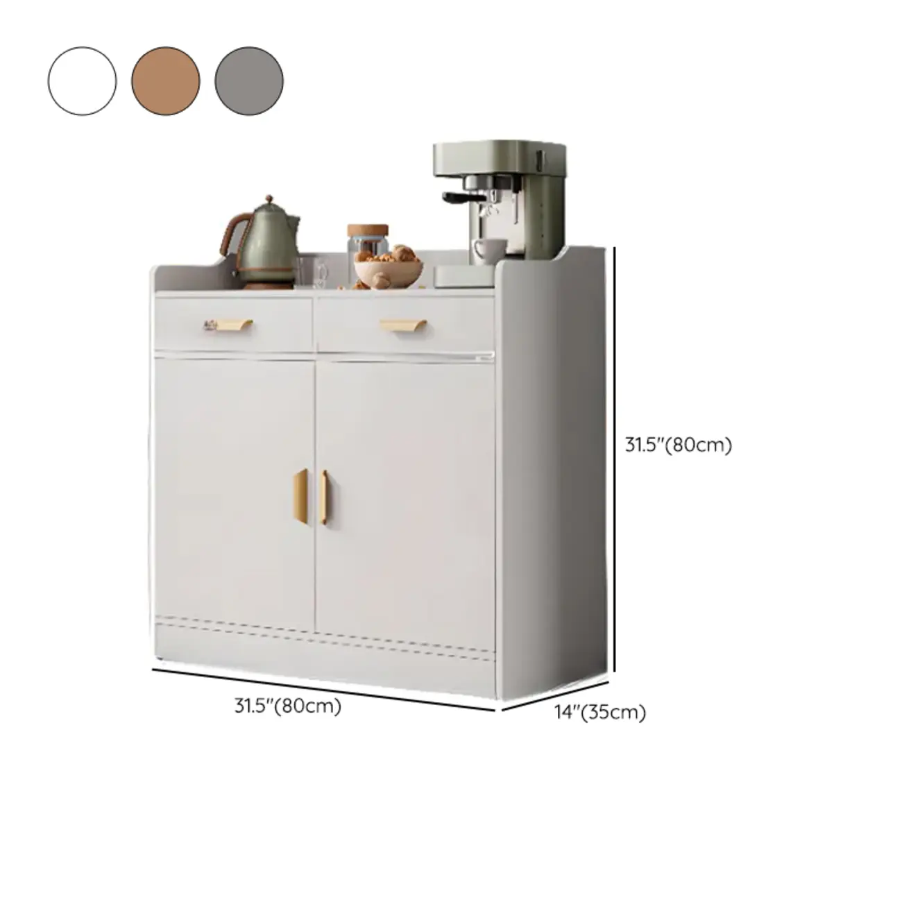 Elegant Wooden Freestanding Storage Cabinet with Drawers Image - 20 | homeyfad