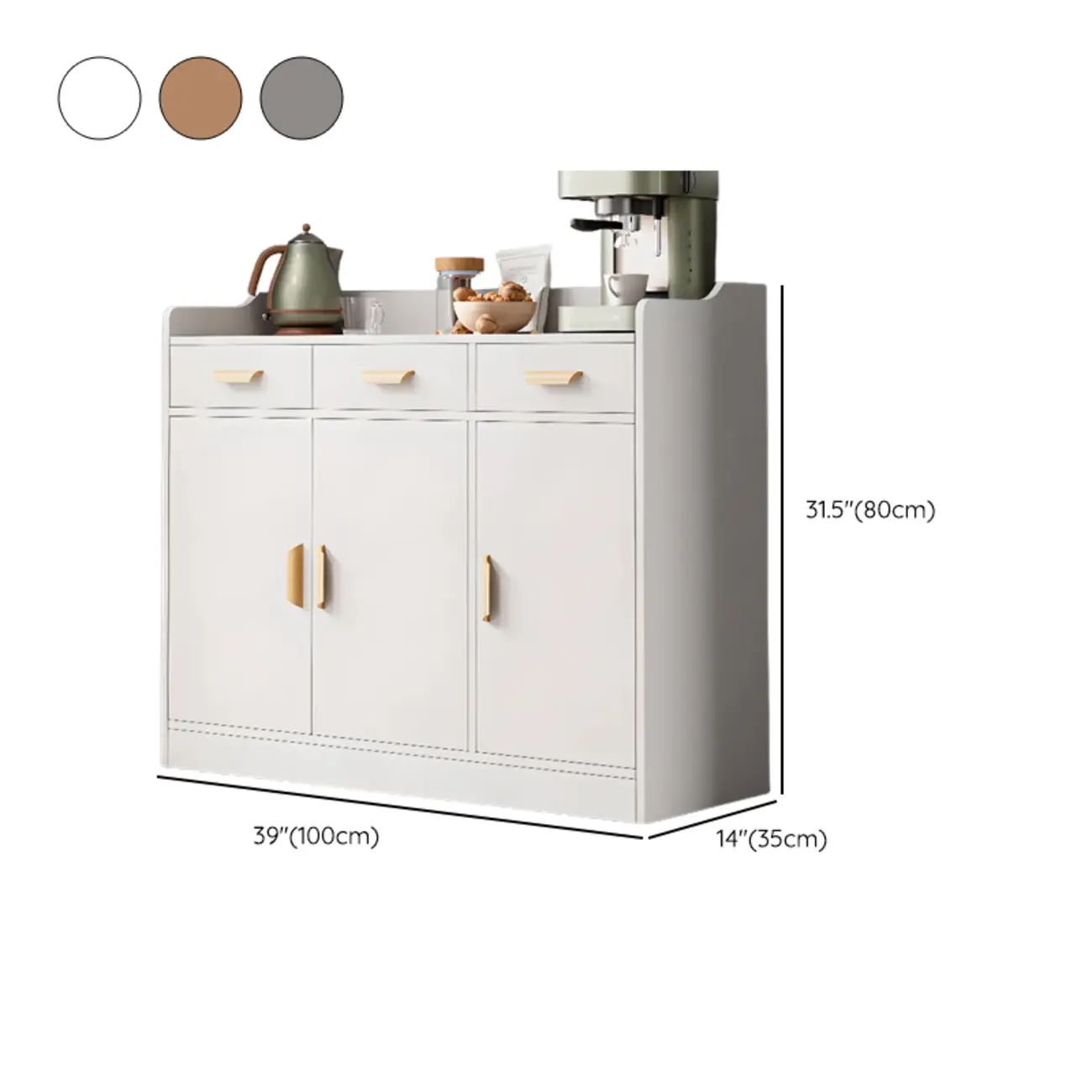 Elegant Wooden Freestanding Storage Cabinet with Drawers Image - 21 | homeyfad