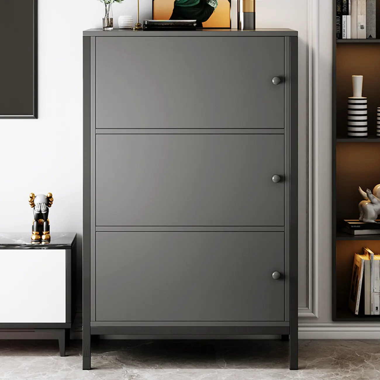 Black Accent Cabinet for Living Room with Modern Style  Image - 1 | homeyfad