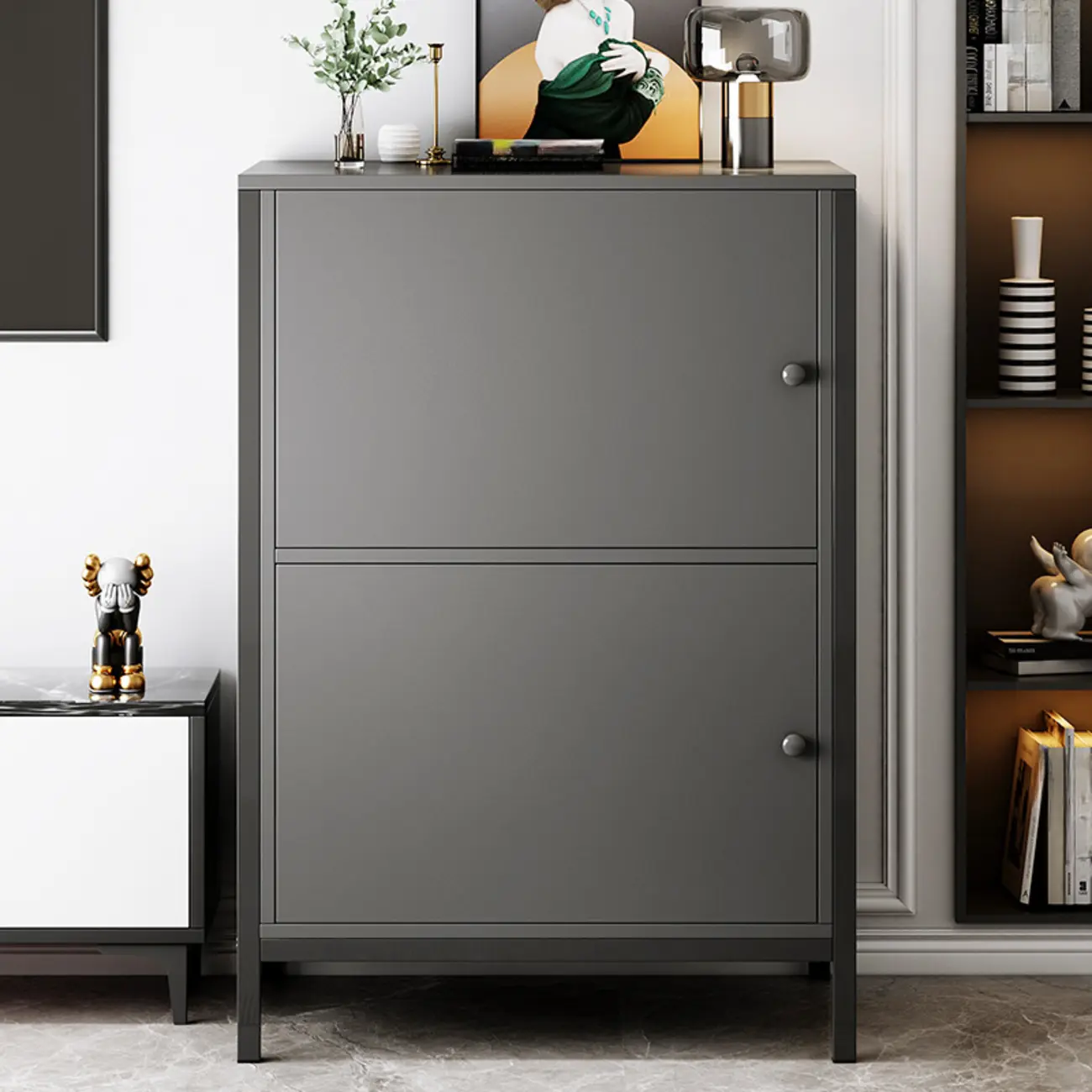 Black Accent Cabinet for Living Room with Modern Style  Image - 3 | homeyfad