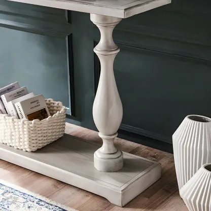 Rustic Wooden Console Table with Grey Tall Design Image - 7