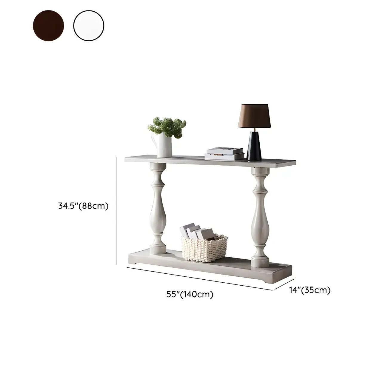 Rustic Wooden Console Table with Grey Tall Design Image - 10