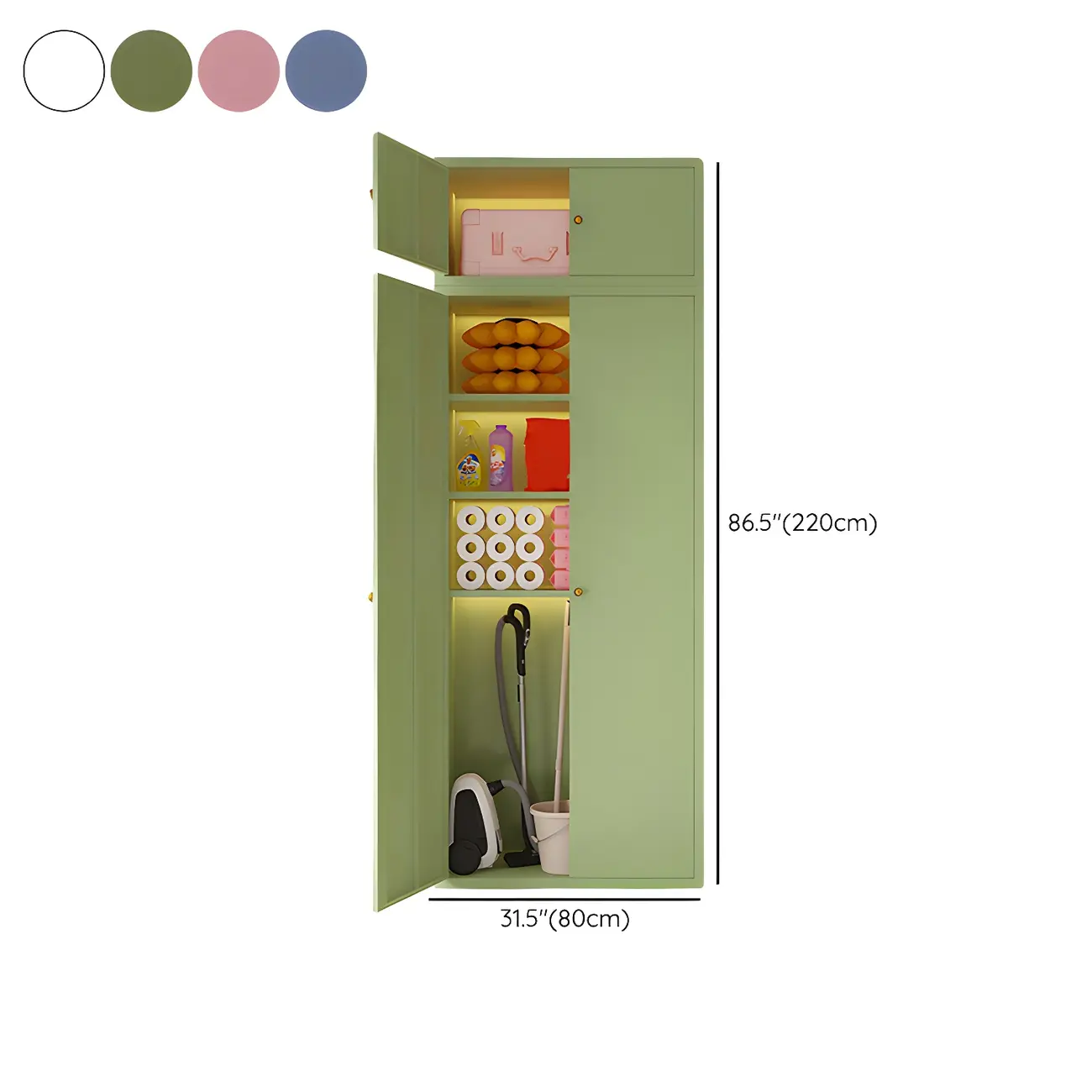 White Rectangle Accent Cabinet for Home Storage, Modern Style Image - 13 | homeyfad