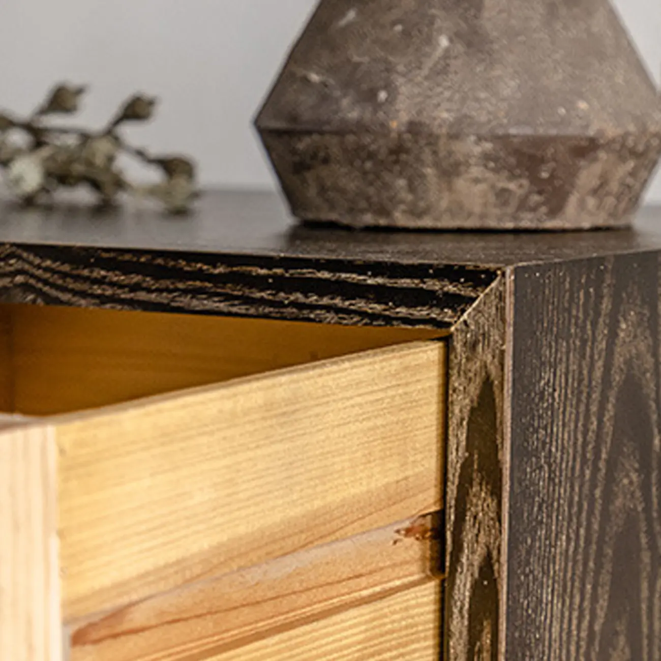 Rustic Wooden Console Table with Drawers and Trims Image - 11 | homeyfad