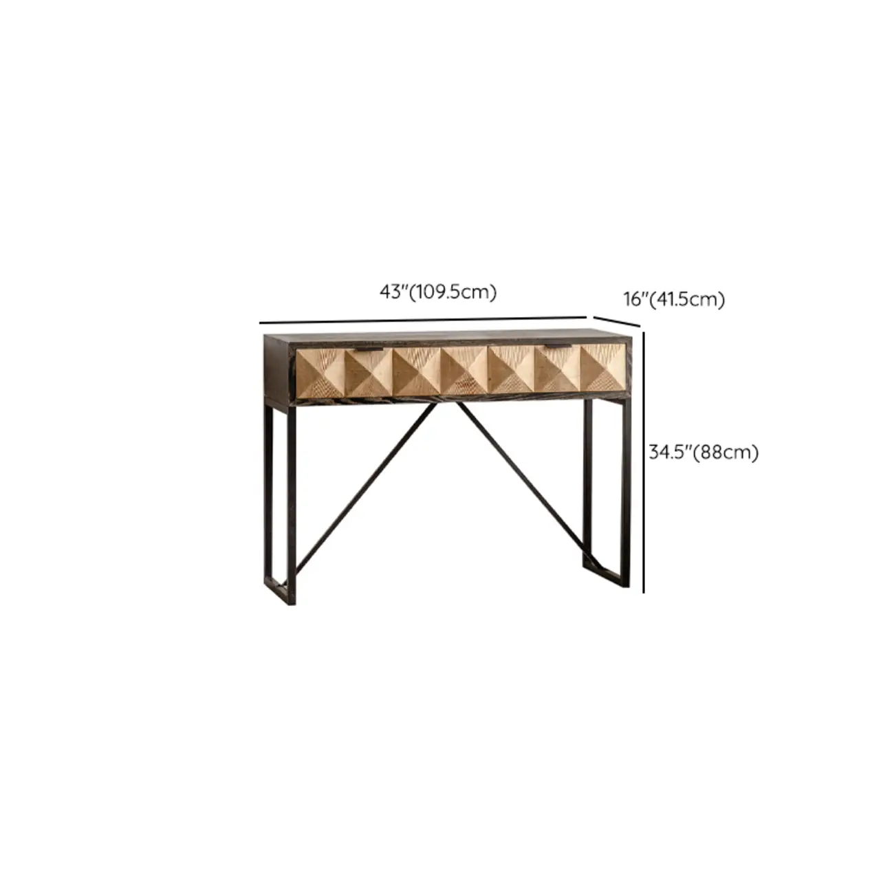 Rustic Wooden Console Table with Drawers and Trims Image - 15 | homeyfad