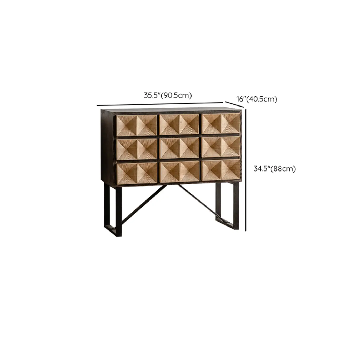 Rustic Wooden Console Table with Drawers and Trims Image - 16 | homeyfad