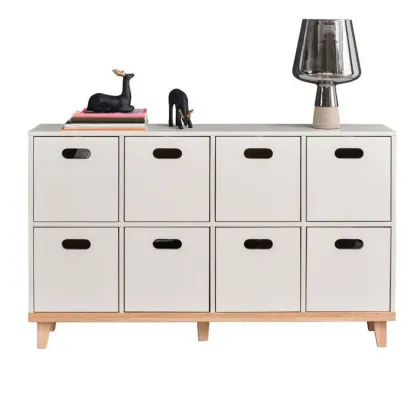 4/6/8/10 Door Solid Wood Storage Cabinet for Utility Rooms Image - 9