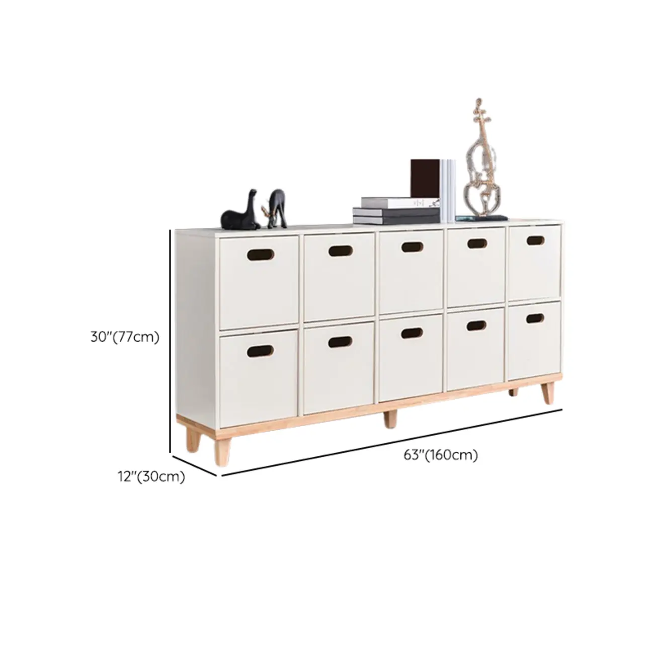 4/6/8/10 Door Solid Wood Storage Cabinet for Utility Rooms #size | homeyfad