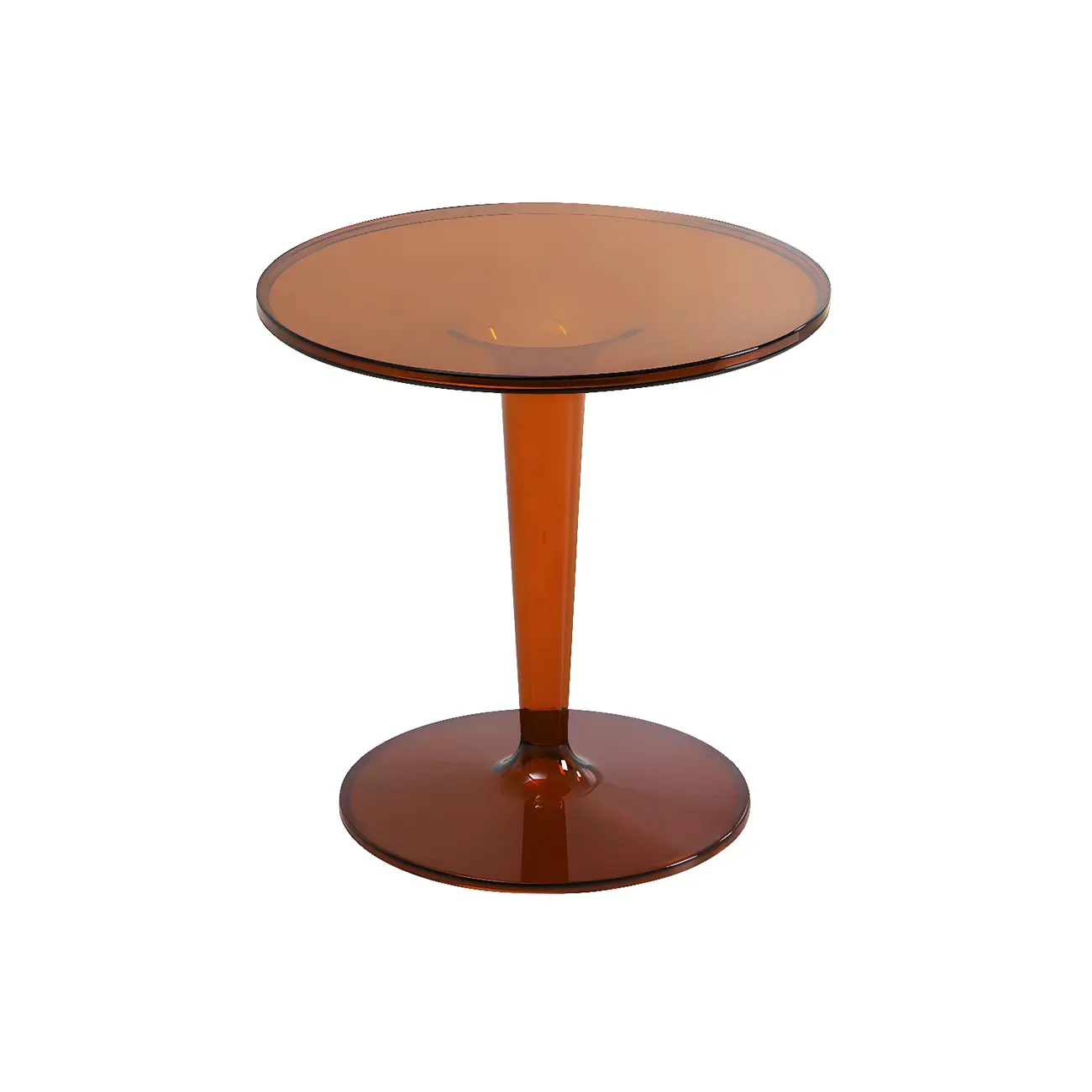 Minimalist Round White Acrylic Side Table for Living Room Image - 2 | homeyfad