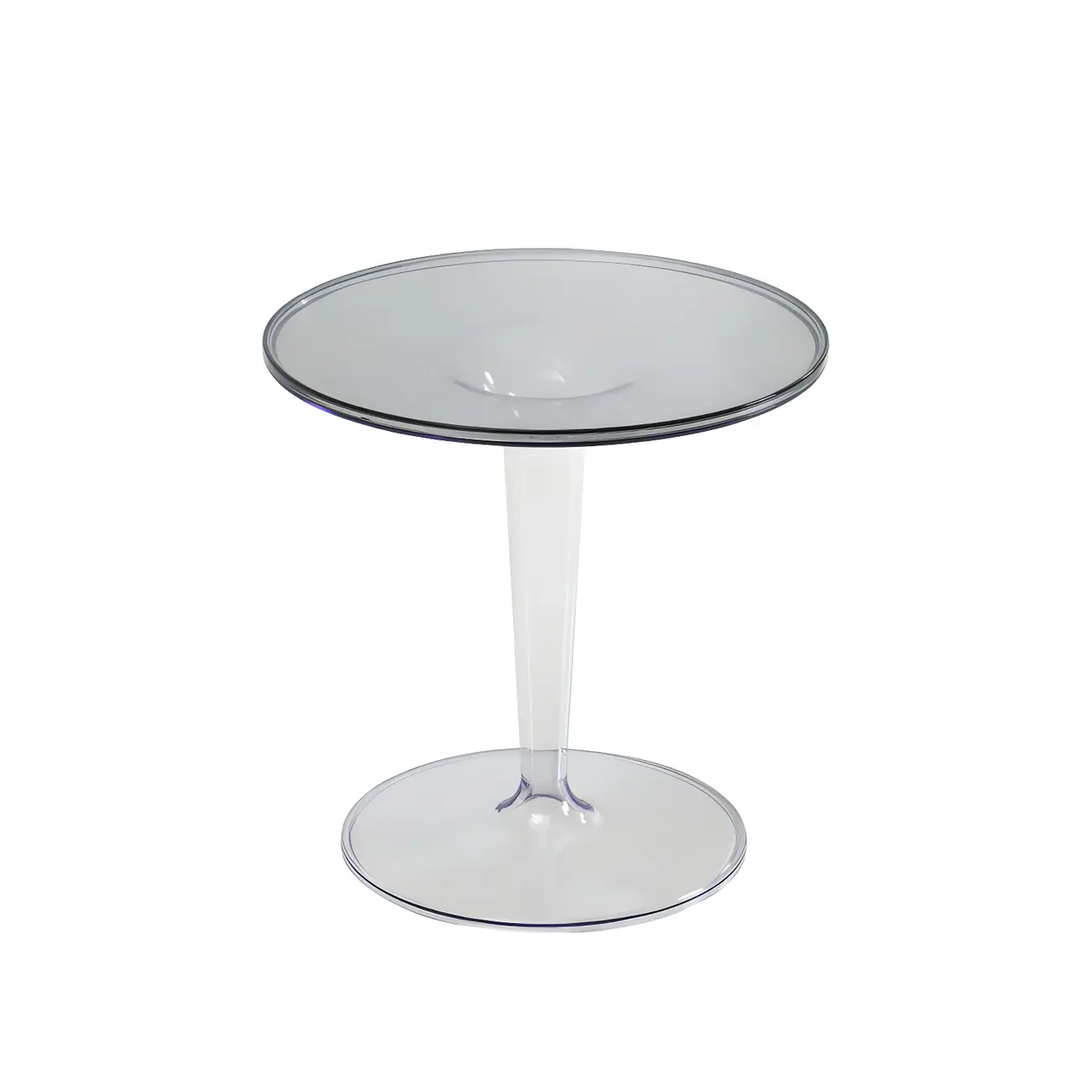 Minimalist Round White Acrylic Side Table for Living Room Image - 4 | homeyfad