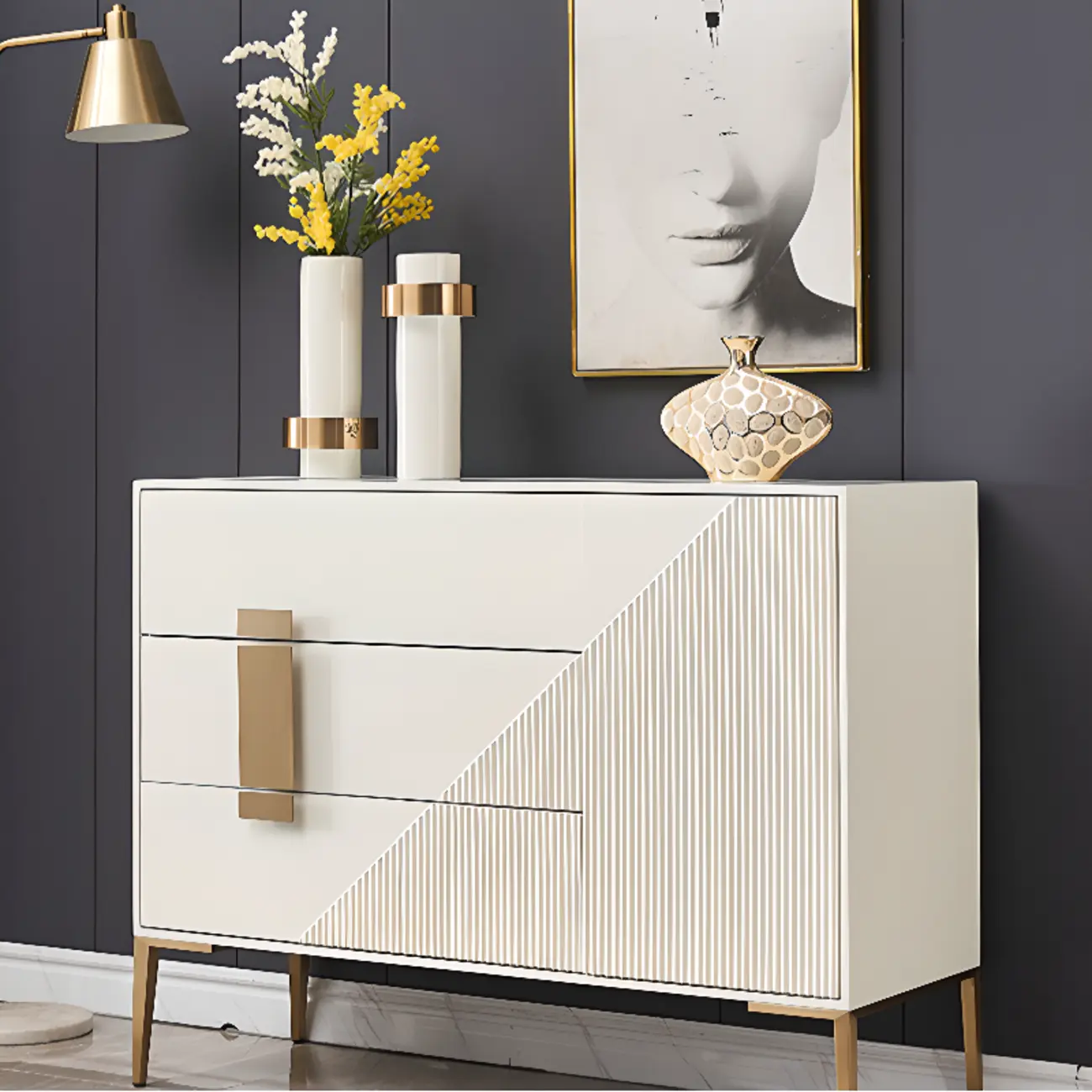 Modern Wooden Accent Cabinet for Living Room, Free Standing Image - 3 | homeyfad