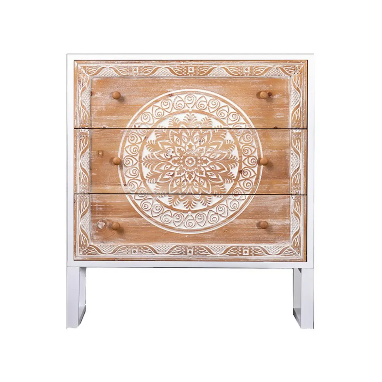 Vintage Wooden Console Table with Drawers and Trestle Base Image - 2