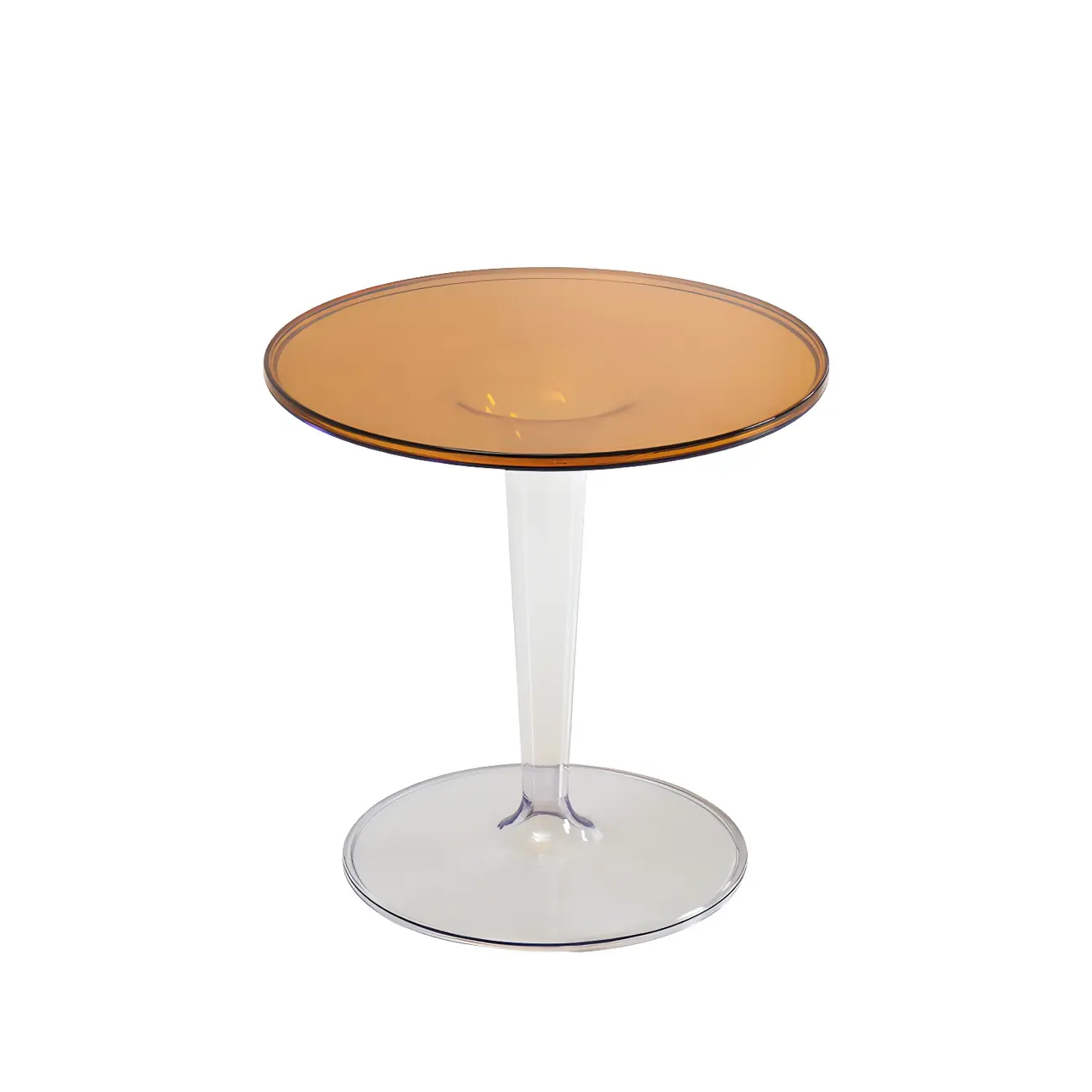 Minimalist Round White Acrylic Side Table for Living Room Image - 10 | homeyfad