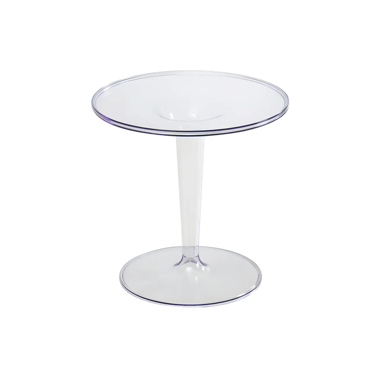 Minimalist Round White Acrylic Side Table for Living Room Image - 12 | homeyfad