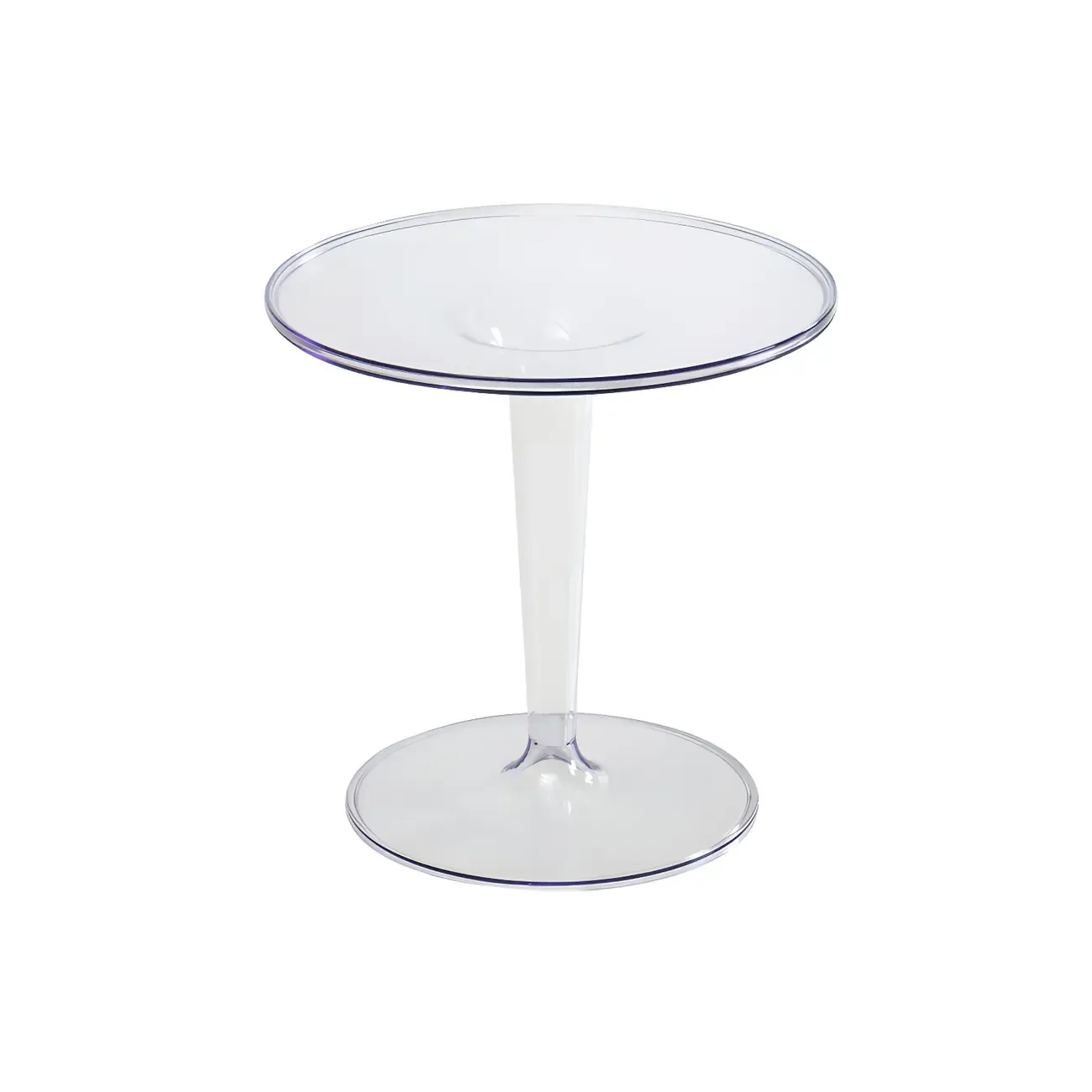 Minimalist Round White Acrylic Side Table for Living Room Image - 12
