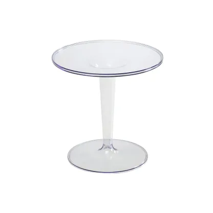 Minimalist Round White Acrylic Side Table for Living Room Image - 12
