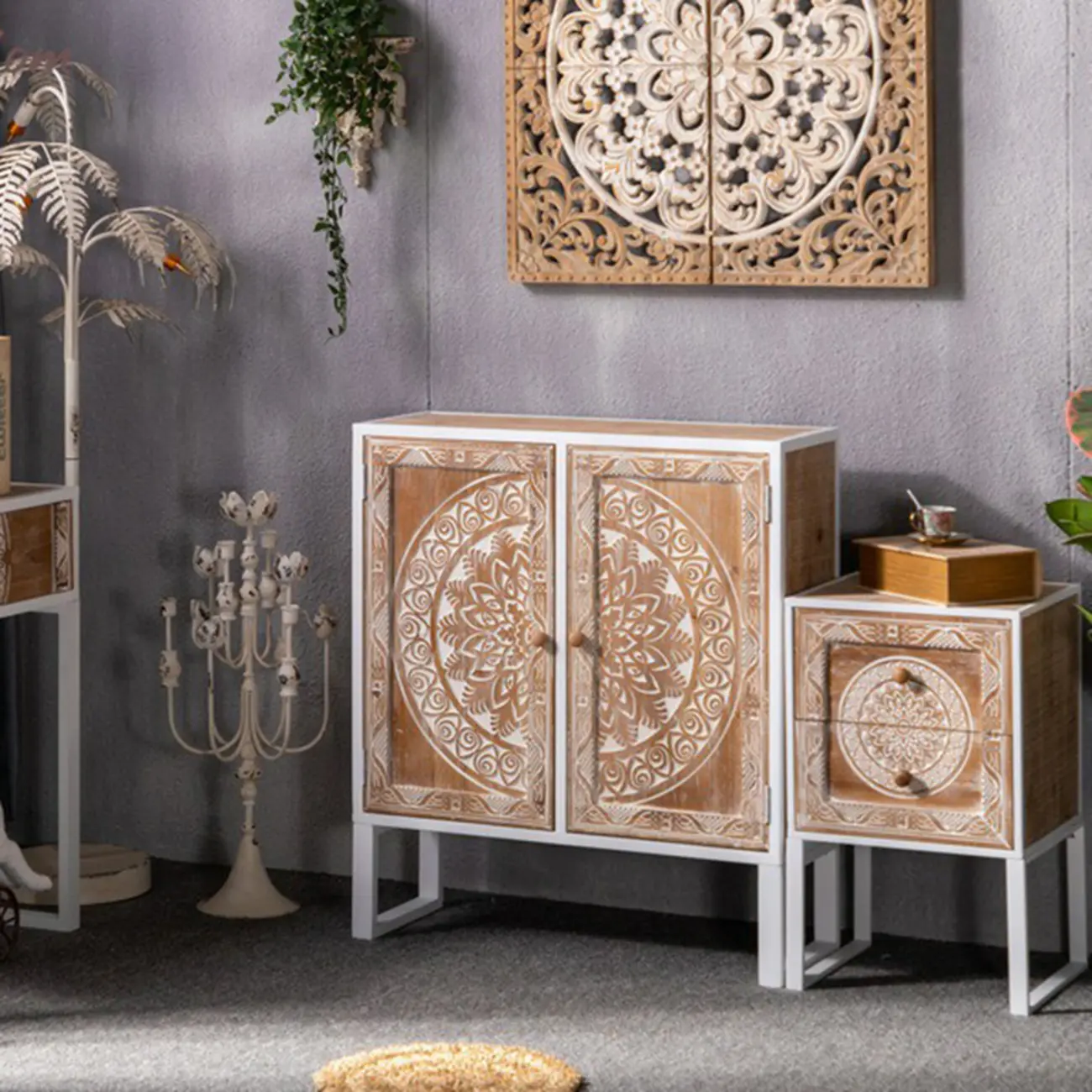 Vintage Wooden Console Table with Drawers and Trestle Base Image - 7 | homeyfad