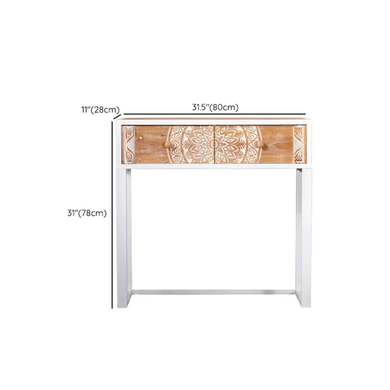 Vintage Wooden Console Table with Drawers and Trestle Base Image - 13 | homeyfad