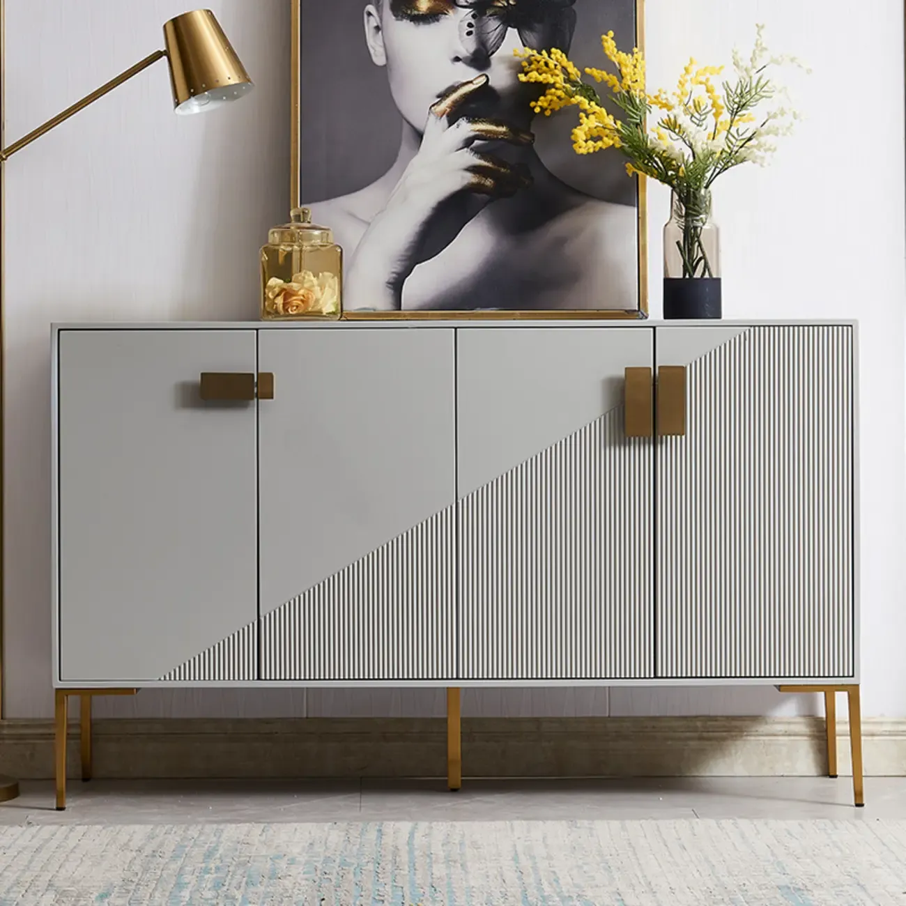 Modern Wooden Accent Cabinet for Living Room, Free Standing | HomeyFad