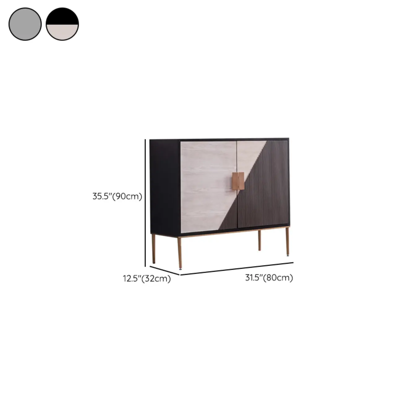 Modern Wooden Accent Cabinet for Living Room, Free Standing #size