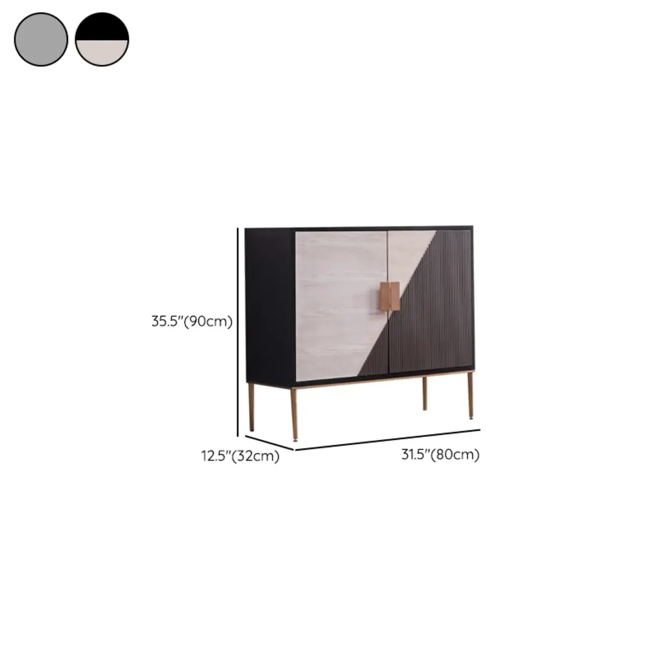Modern Wooden Accent Cabinet for Living Room, Free Standing #size
