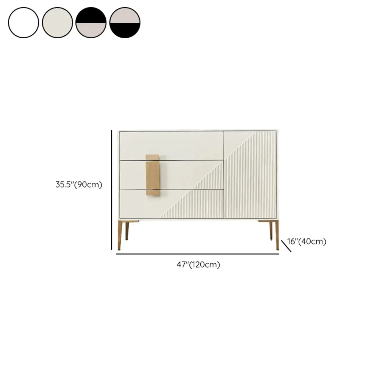 Modern Wooden Accent Cabinet for Living Room, Free Standing Image - 36