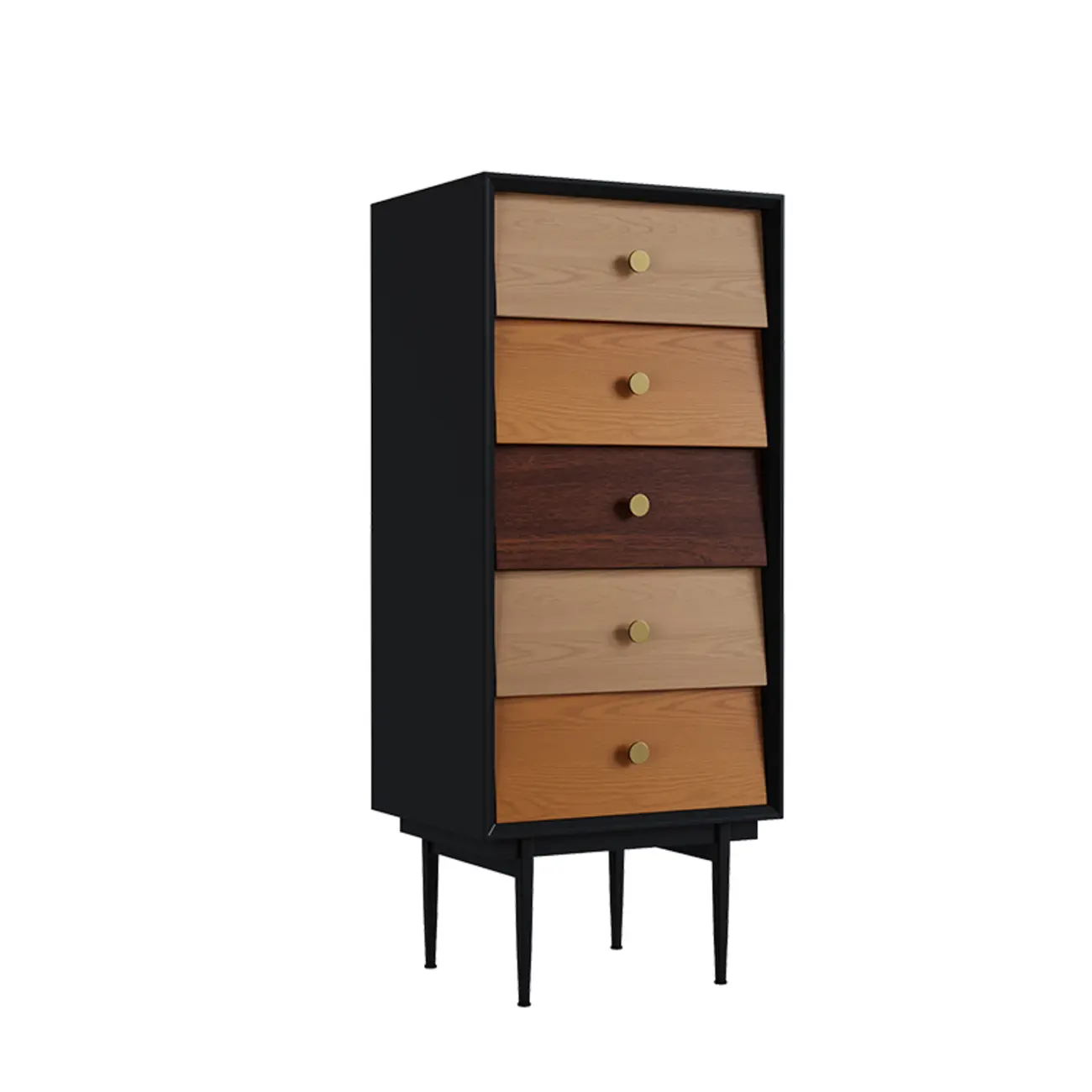 Modern Wooden Storage Cabinet with Drawers in Retro Style Image - 5 | homeyfad