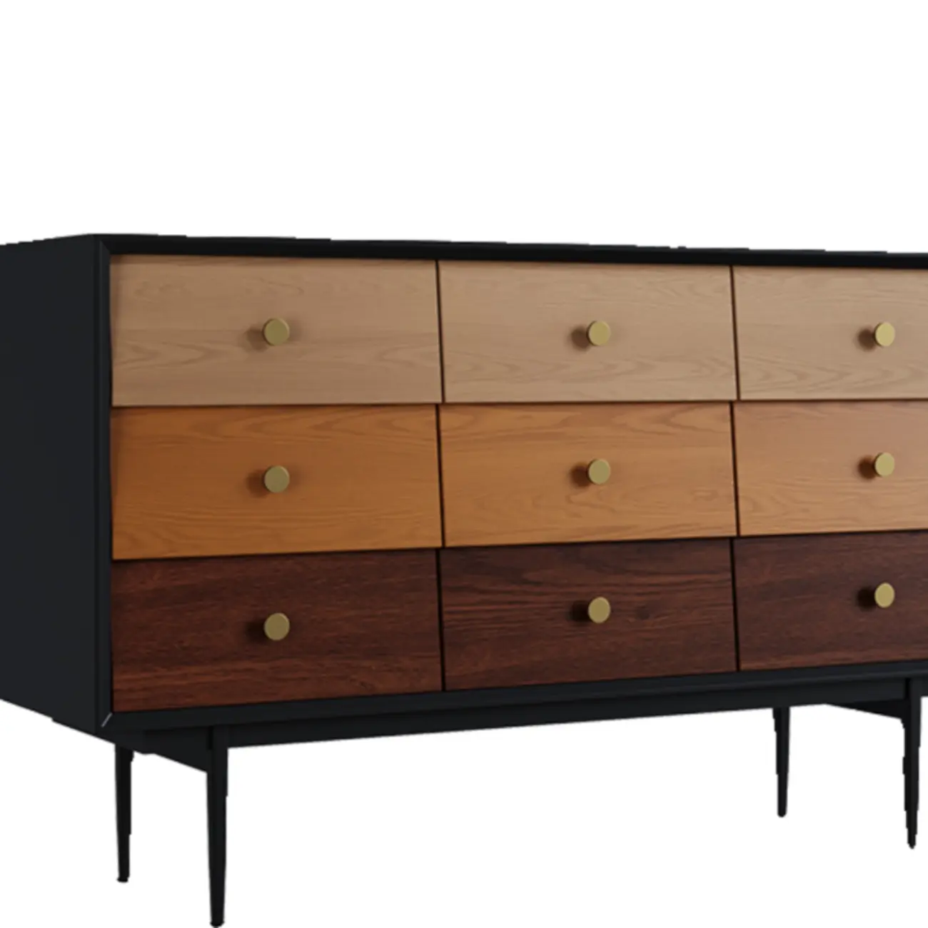 Modern Wooden Storage Cabinet with Drawers in Retro Style Image - 7 | homeyfad