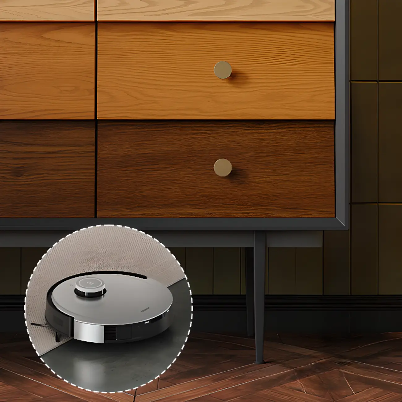 Modern Wooden Storage Cabinet with Drawers in Retro Style Image - 9 | homeyfad