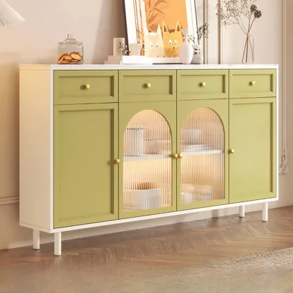 Scandinavian Wooden Kitchen Cabinet with Stone Counter Top Image - 3