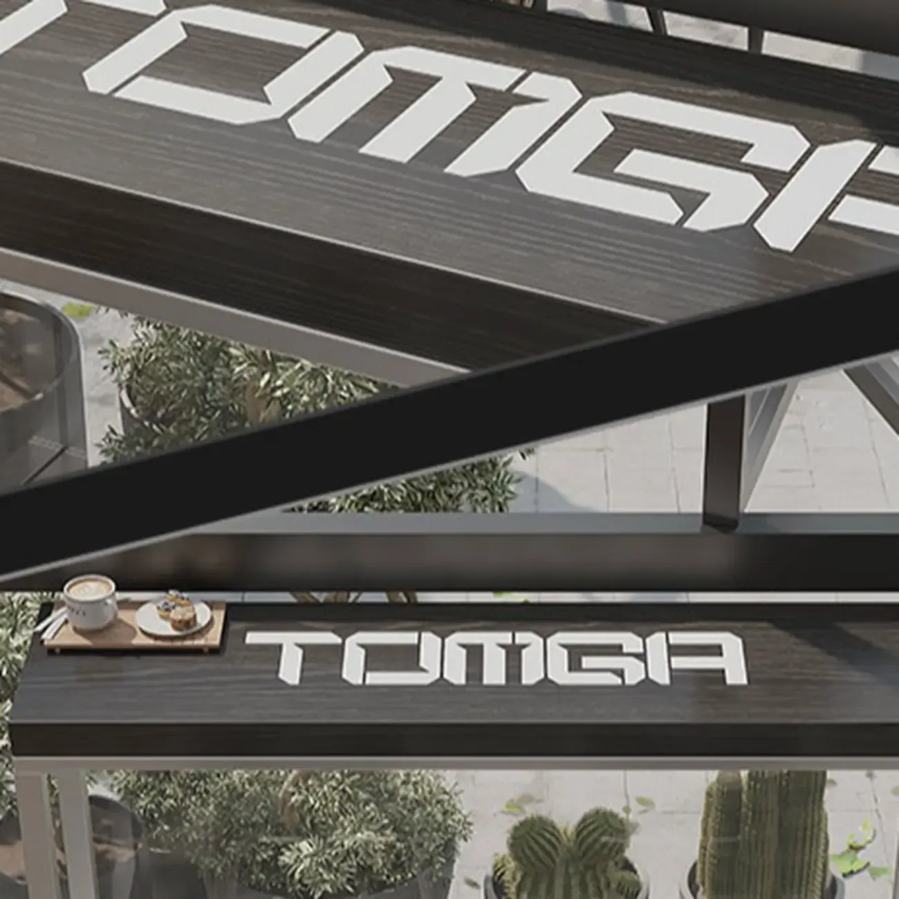 Steampunk Midnight Black Bar Table Set with Backless Stools Image - 5