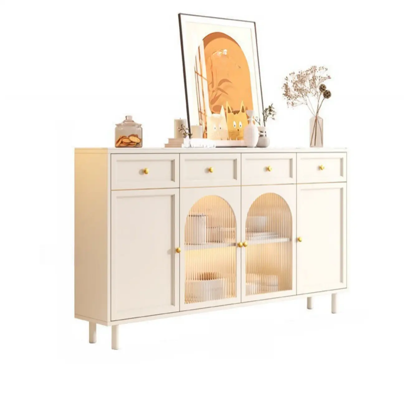 Scandinavian Wooden Kitchen Cabinet with Stone Counter Top Image - 5 | homeyfad