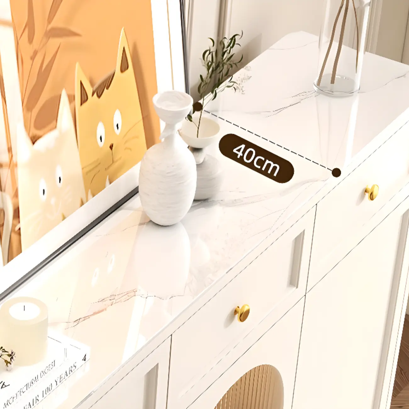 Scandinavian Wooden Kitchen Cabinet with Stone Counter Top Image - 6 | homeyfad