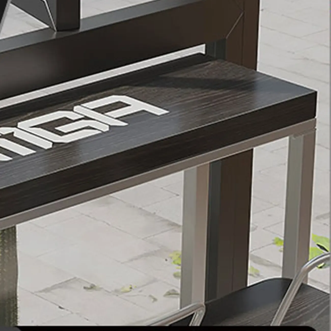 Steampunk Midnight Black Bar Table Set with Backless Stools Image - 8