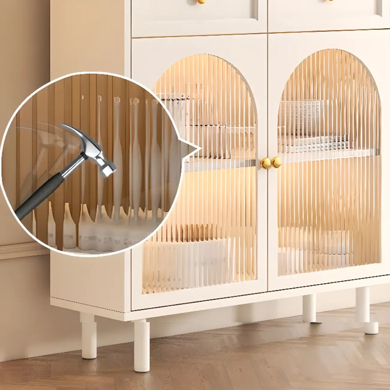 Scandinavian Wooden Kitchen Cabinet with Stone Counter Top Image - 7