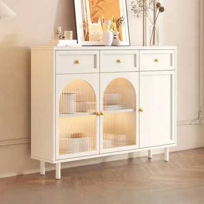 Scandinavian Wooden Kitchen Cabinet with Stone Counter Top Image - 9