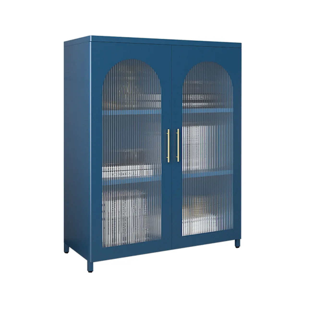 Modern Metal Vertical Storage Cabinet with Glass Doors Image - 37 | homeyfad
