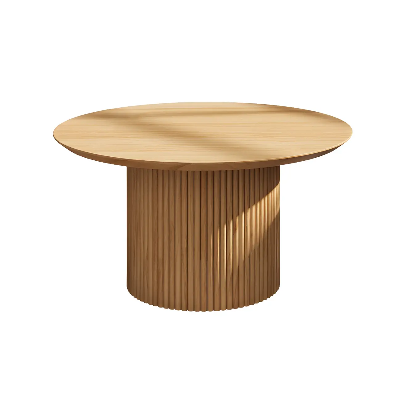 Minimalist Round Natural Wooden Side Table for Living Room Image - 2 | homeyfad
