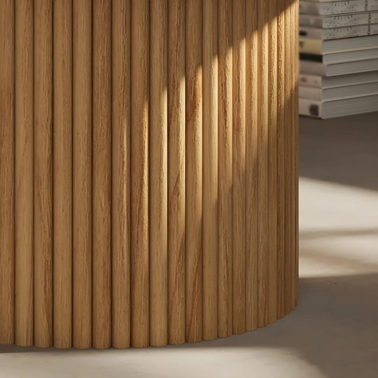 Minimalist Round Natural Wooden Side Table for Living Room Image - 11 | homeyfad