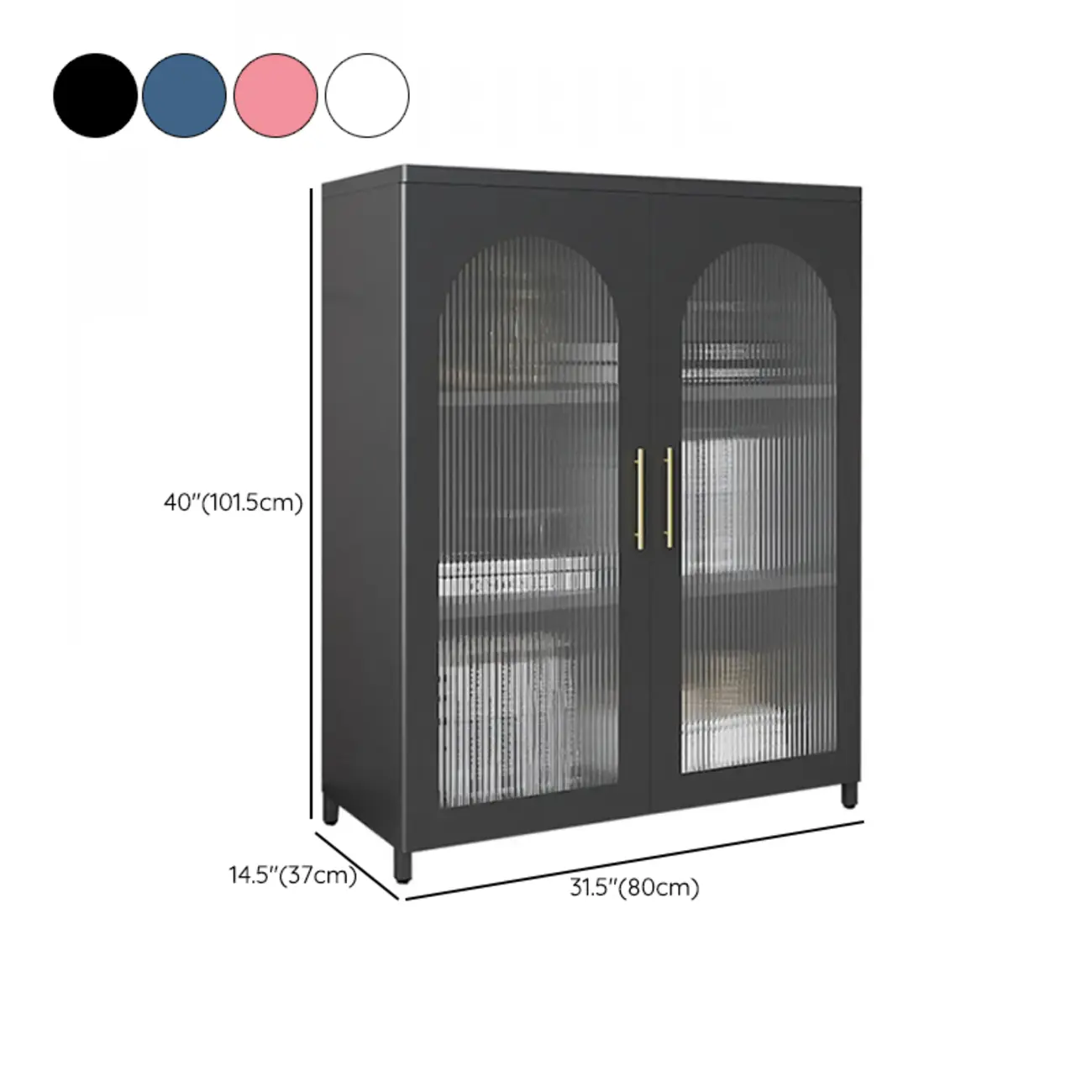 Modern Metal Vertical Storage Cabinet with Glass Doors Image - 43 | homeyfad