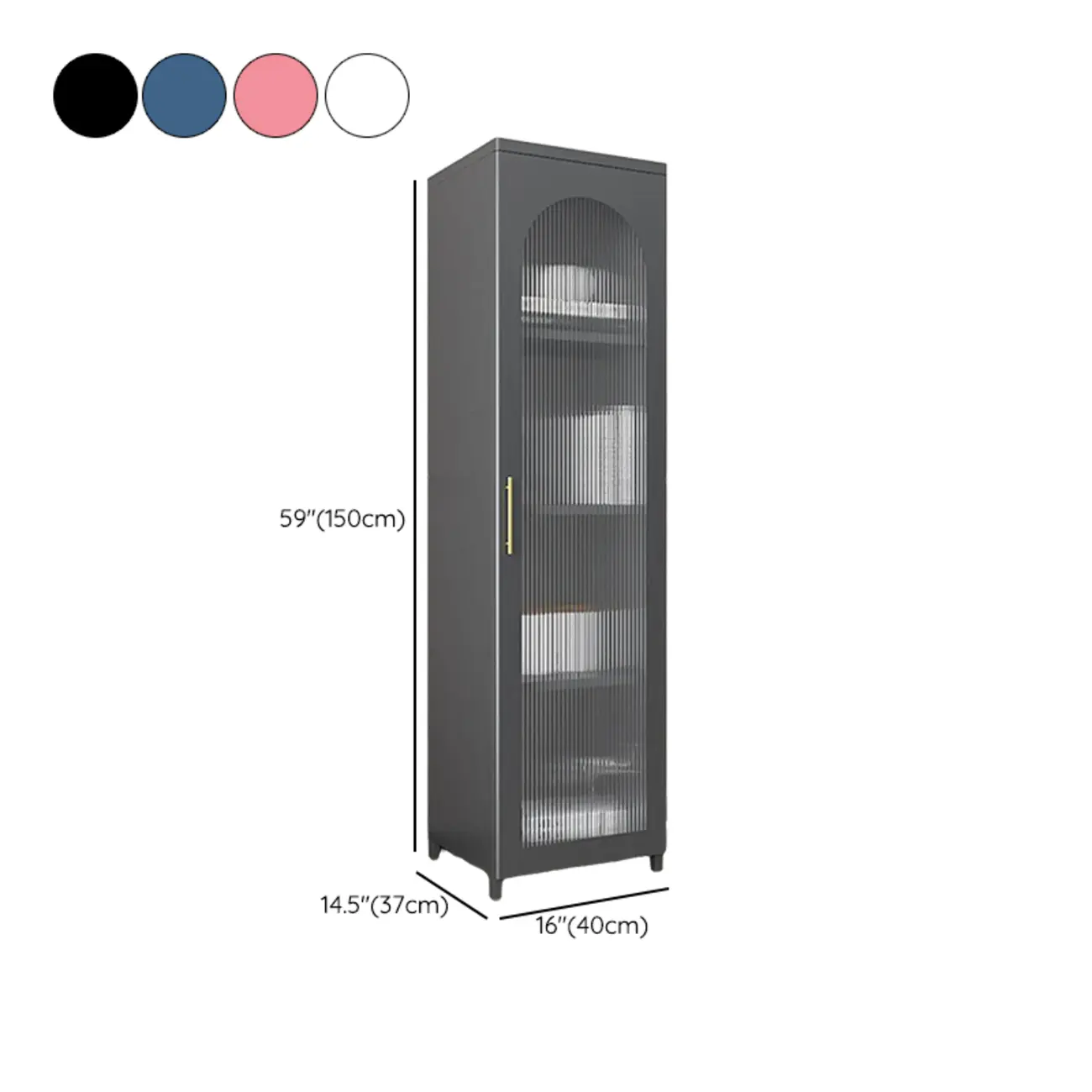 Modern Metal Vertical Storage Cabinet with Glass Doors Image - 44 | homeyfad