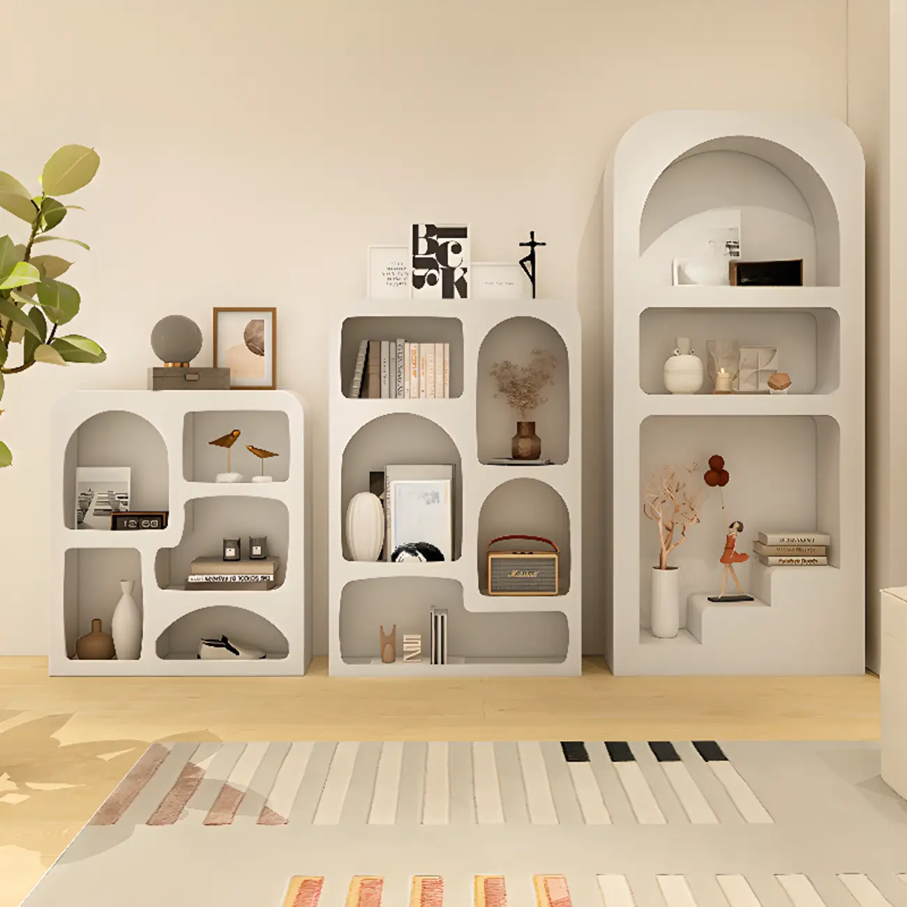 Modish Wooden Cabinets for Living Room with Exterior Shelf  Image - 43 | homeyfad