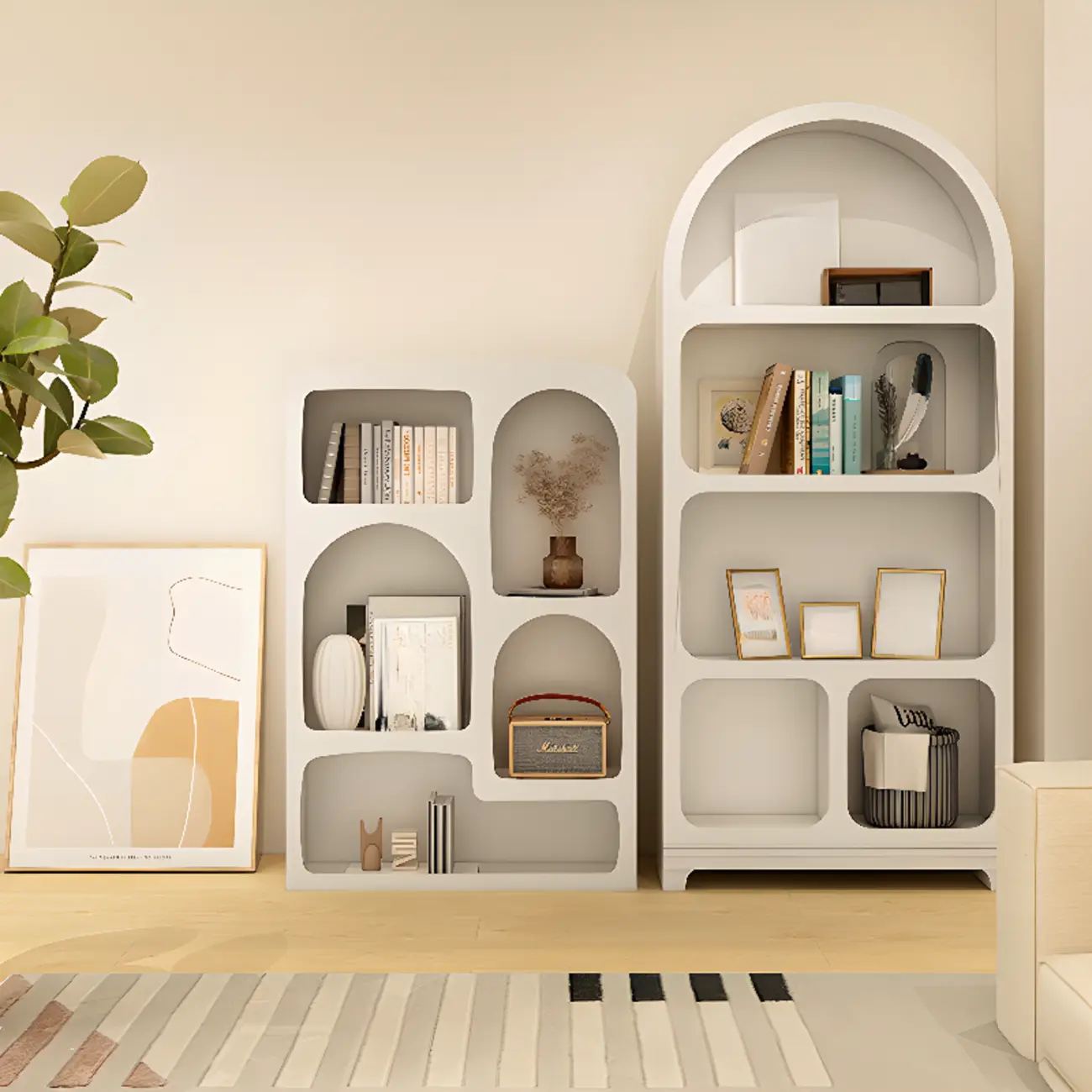 Modish Wooden Cabinets for Living Room with Exterior Shelf  Image - 5 | homeyfad