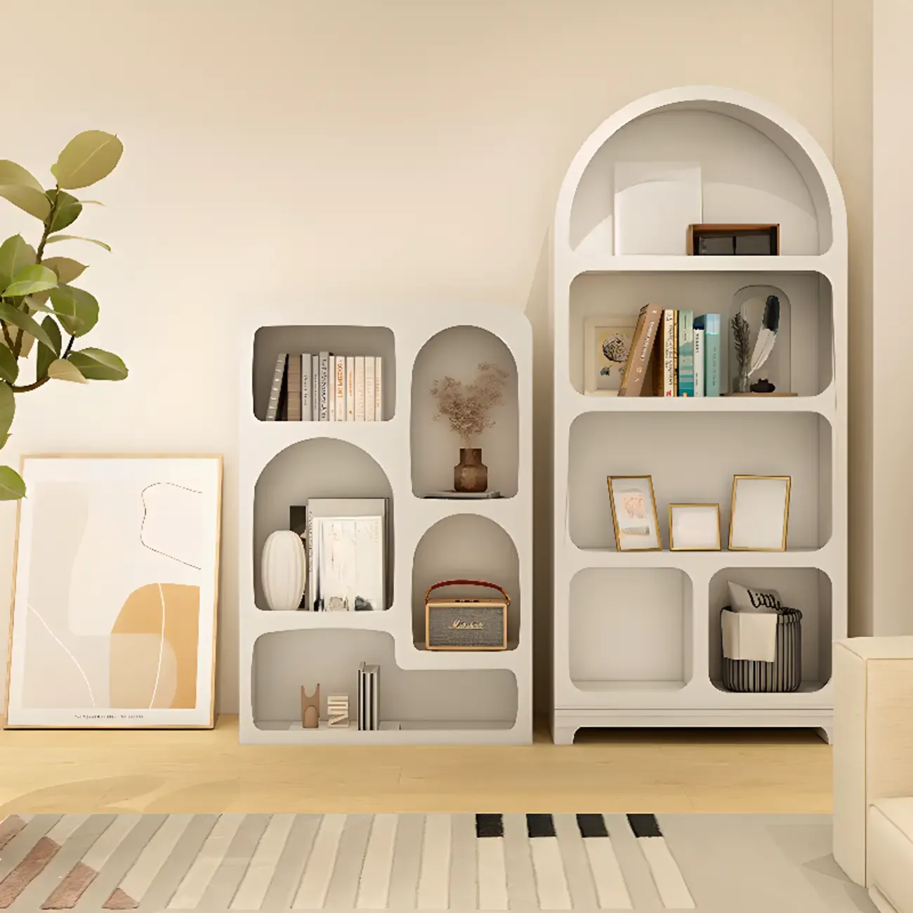 Modish Wooden Cabinets for Living Room with Exterior Shelf  Image - 5