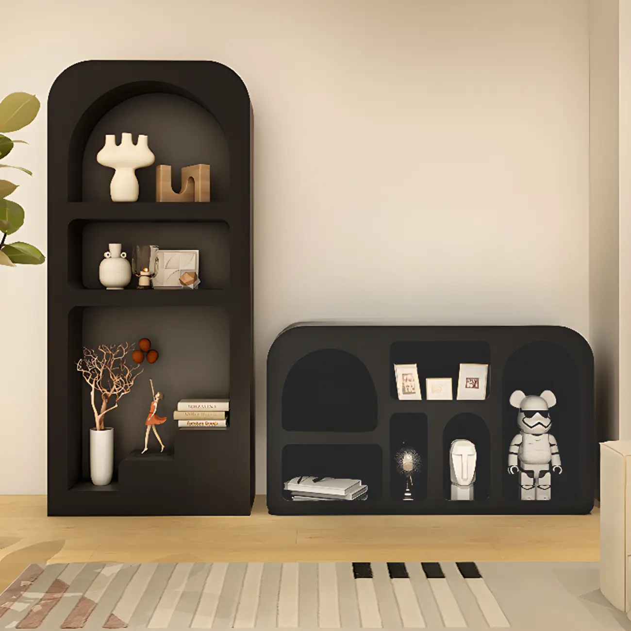 Modish Wooden Cabinets for Living Room with Exterior Shelf  Image - 7 | homeyfad