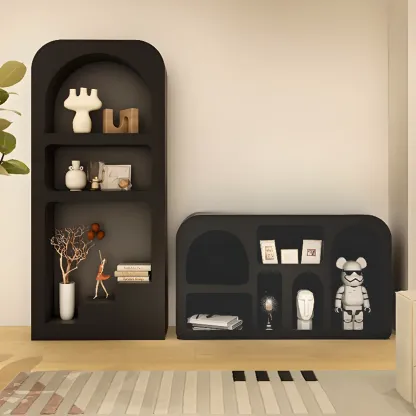 Modish Wooden Cabinets for Living Room with Exterior Shelf  Image - 7