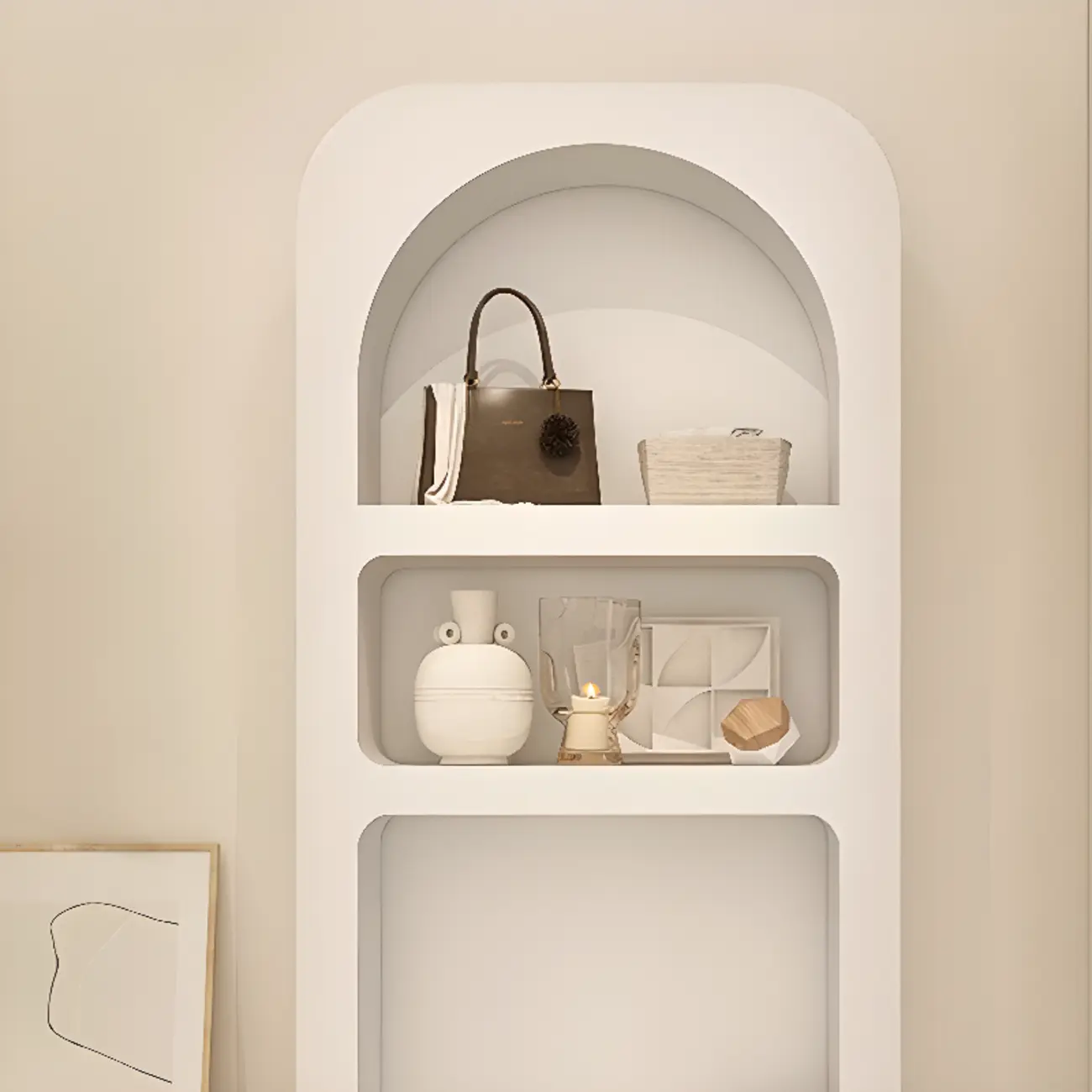 Modish Wooden Cabinets for Living Room with Exterior Shelf  Image - 10 | homeyfad