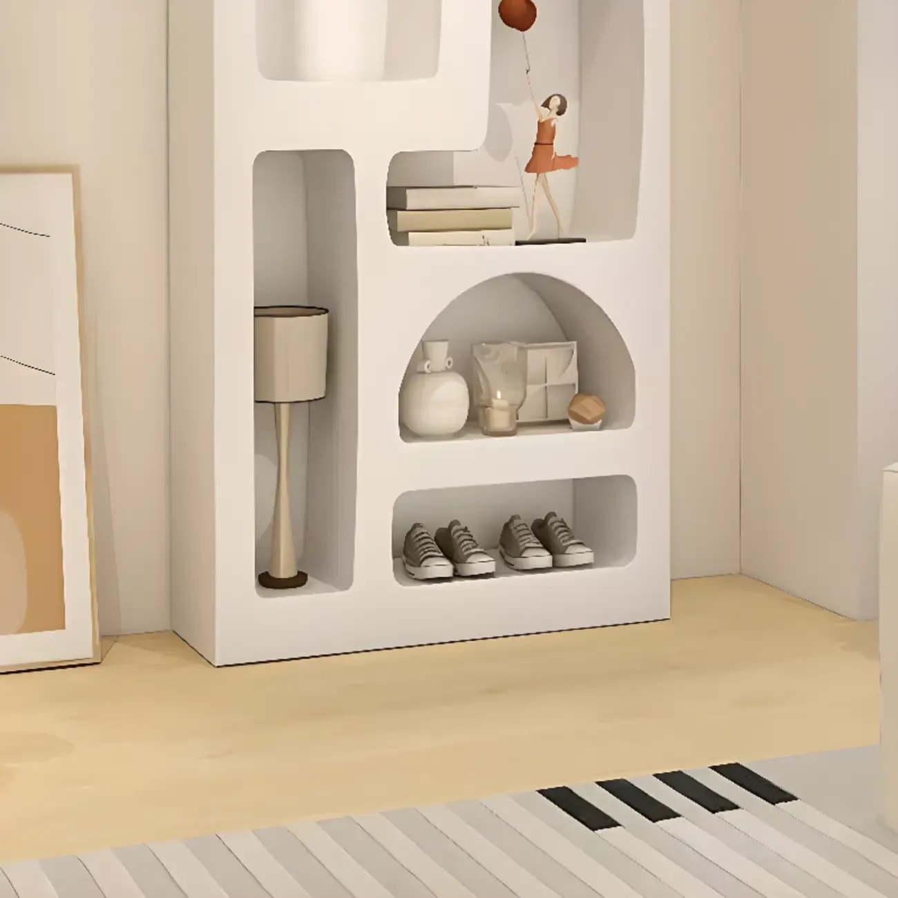 Modish Wooden Cabinets for Living Room with Exterior Shelf  Image - 11